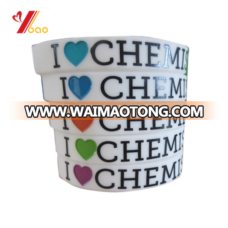 Custom embossed/imprinted/printed logo Silicone Wristband / Silicone Bracelet